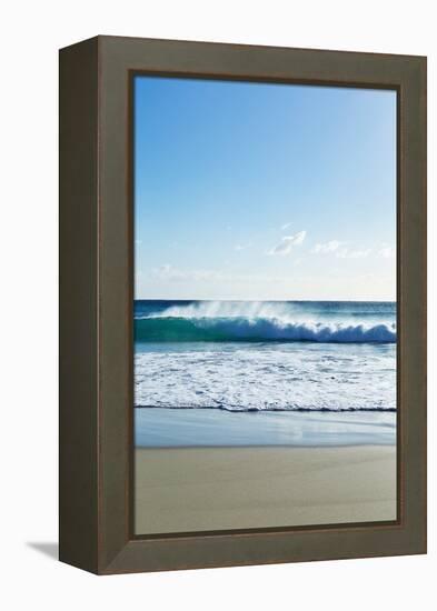 Waves Breaking at Beach-Norbert Schaefer-Framed Premier Image Canvas