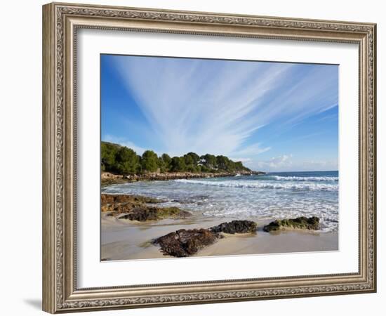 Waves Breaking at Beach-Norbert Schaefer-Framed Photographic Print