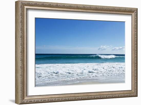 Waves Breaking at Beach-Norbert Schaefer-Framed Photographic Print