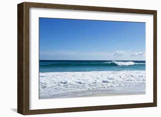 Waves Breaking at Beach-Norbert Schaefer-Framed Photographic Print