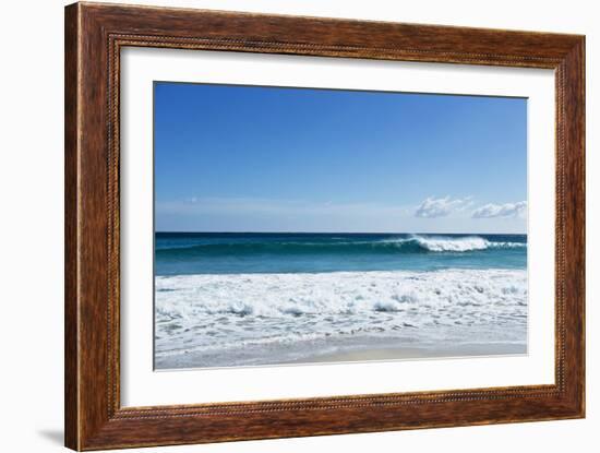 Waves Breaking at Beach-Norbert Schaefer-Framed Photographic Print