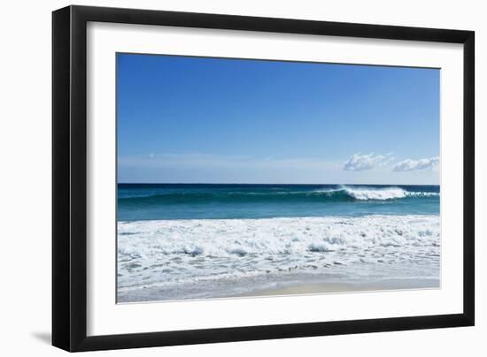 Waves Breaking at Beach-Norbert Schaefer-Framed Photographic Print