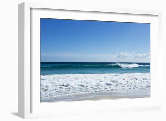 Waves Breaking at Beach-Norbert Schaefer-Framed Photographic Print