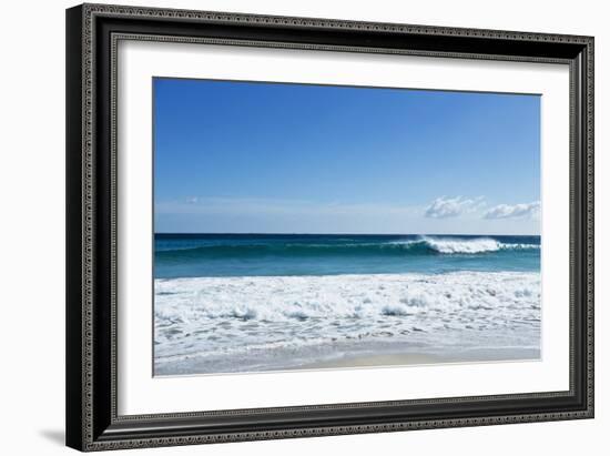 Waves Breaking at Beach-Norbert Schaefer-Framed Photographic Print