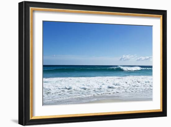 Waves Breaking at Beach-Norbert Schaefer-Framed Photographic Print