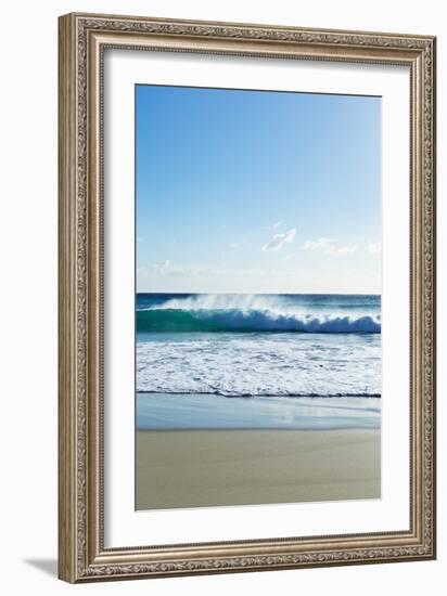 Waves Breaking at Beach-Norbert Schaefer-Framed Photographic Print