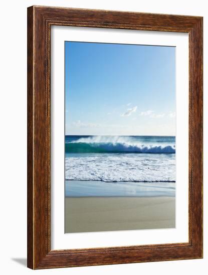 Waves Breaking at Beach-Norbert Schaefer-Framed Photographic Print