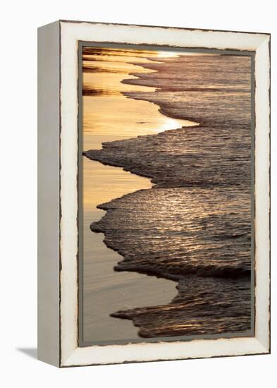 Waves Breaking at Sunset on Main Beach, Noosa, Sunshine Coast, Queensland, Australia-William Gray-Framed Premier Image Canvas