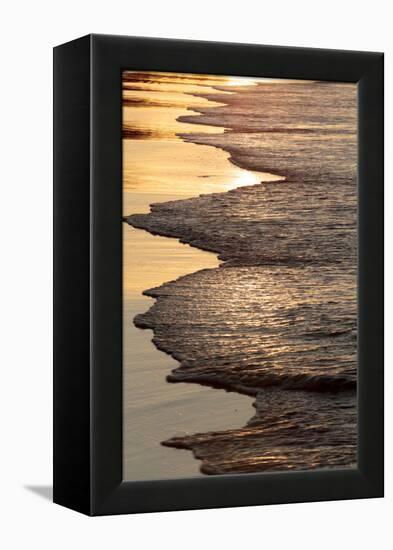 Waves Breaking at Sunset on Main Beach, Noosa, Sunshine Coast, Queensland, Australia-William Gray-Framed Premier Image Canvas