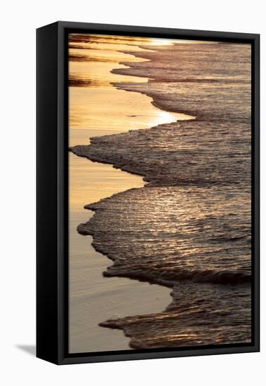 Waves Breaking at Sunset on Main Beach, Noosa, Sunshine Coast, Queensland, Australia-William Gray-Framed Premier Image Canvas