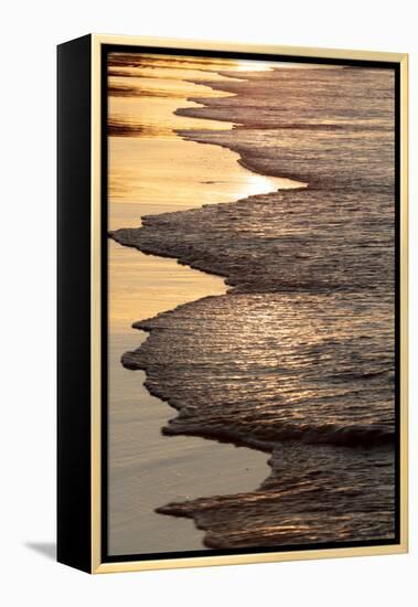 Waves Breaking at Sunset on Main Beach, Noosa, Sunshine Coast, Queensland, Australia-William Gray-Framed Premier Image Canvas