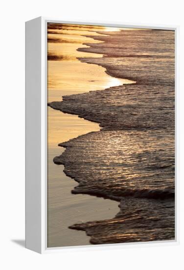 Waves Breaking at Sunset on Main Beach, Noosa, Sunshine Coast, Queensland, Australia-William Gray-Framed Premier Image Canvas