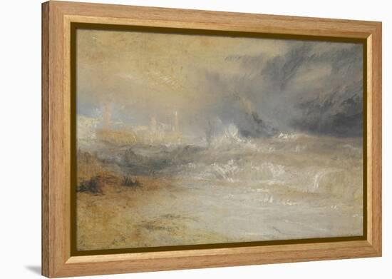 Waves Breaking on a Lee Shore at Margate (Study for 'Rockets and Blue Lights')-JMW Turner-Framed Premier Image Canvas