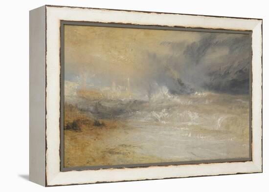 Waves Breaking on a Lee Shore at Margate (Study for 'Rockets and Blue Lights')-JMW Turner-Framed Premier Image Canvas