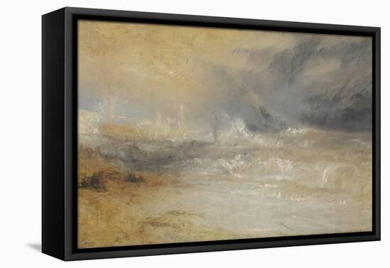 Waves Breaking on a Lee Shore at Margate (Study for 'Rockets and Blue Lights')-JMW Turner-Framed Premier Image Canvas