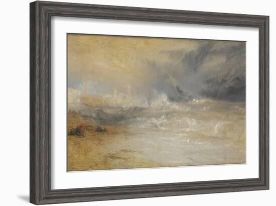 Waves Breaking on a Lee Shore at Margate (Study for 'Rockets and Blue Lights')-JMW Turner-Framed Giclee Print