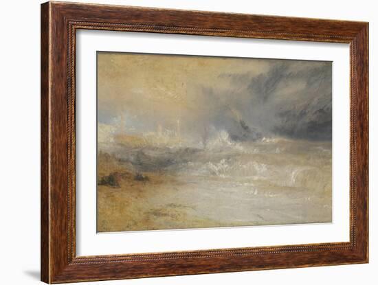 Waves Breaking on a Lee Shore at Margate (Study for 'Rockets and Blue Lights')-JMW Turner-Framed Giclee Print