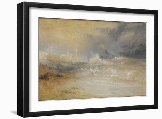 Waves Breaking on a Lee Shore at Margate (Study for 'Rockets and Blue Lights')-JMW Turner-Framed Giclee Print