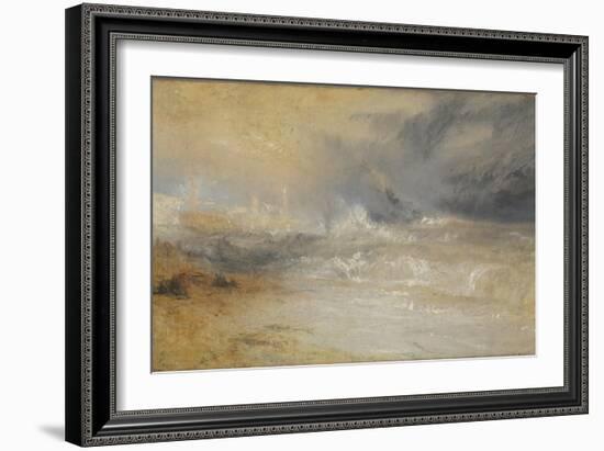 Waves Breaking on a Lee Shore at Margate (Study for 'Rockets and Blue Lights')-JMW Turner-Framed Giclee Print