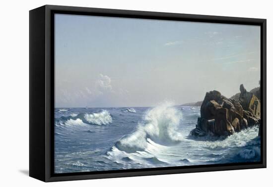 Waves Breaking on a Rocky Coast, 1881-Johannes Herman Brandt-Framed Premier Image Canvas