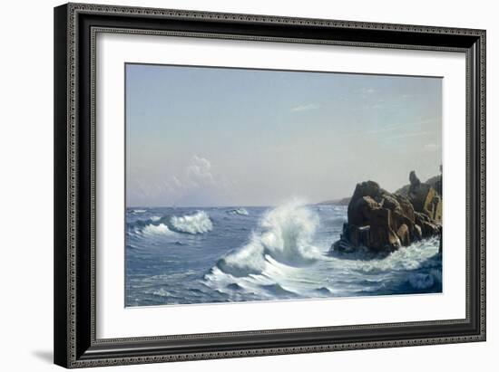 Waves Breaking on a Rocky Coast, 1881-Johannes Herman Brandt-Framed Giclee Print