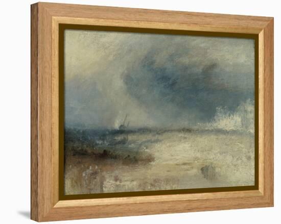 Waves Breaking on a Shore-J. M. W. Turner-Framed Premier Image Canvas