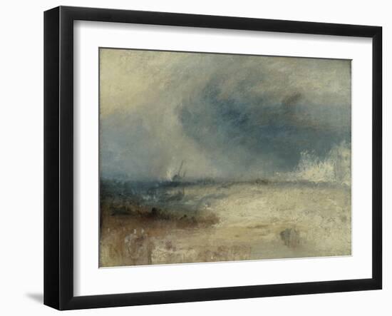 Waves Breaking on a Shore-J. M. W. Turner-Framed Giclee Print