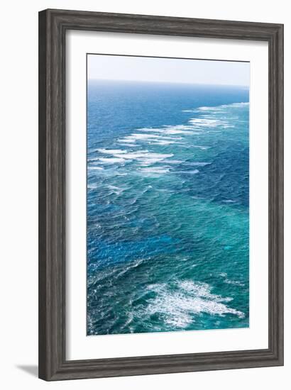 Waves Breaking on Great Barrier Reef, Queensland, Australia-null-Framed Photographic Print