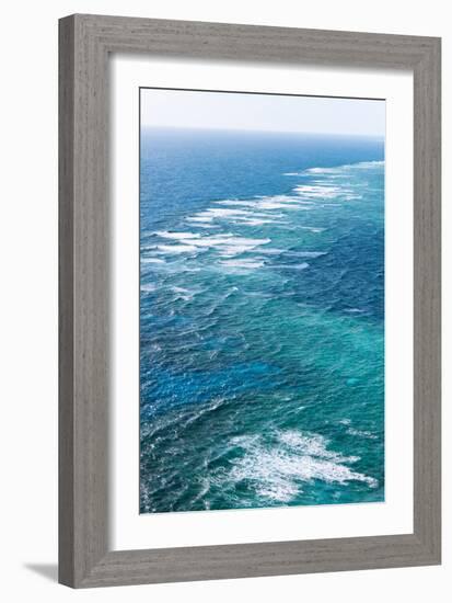 Waves Breaking on Great Barrier Reef, Queensland, Australia-null-Framed Photographic Print