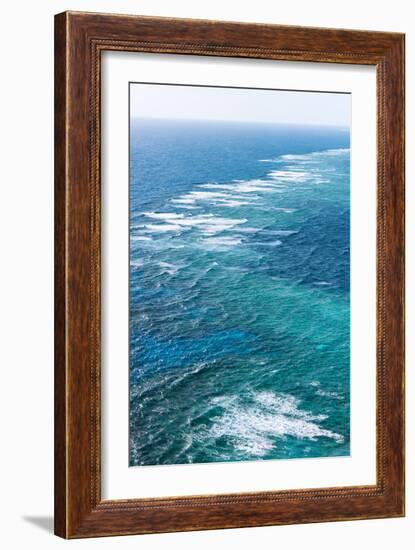 Waves Breaking on Great Barrier Reef, Queensland, Australia-null-Framed Photographic Print