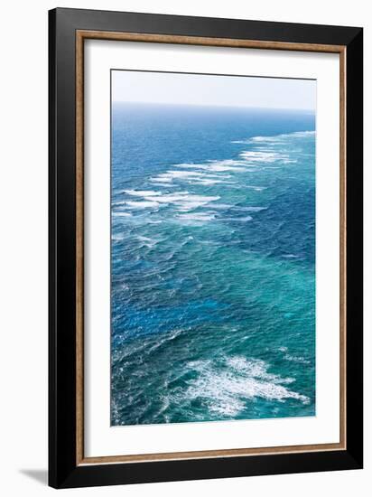 Waves Breaking on Great Barrier Reef, Queensland, Australia-null-Framed Photographic Print