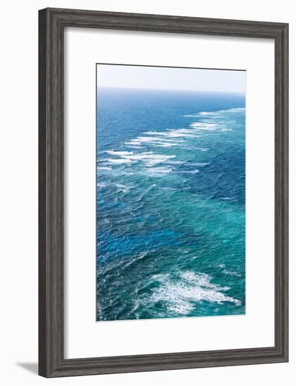 Waves Breaking on Great Barrier Reef, Queensland, Australia-null-Framed Photographic Print