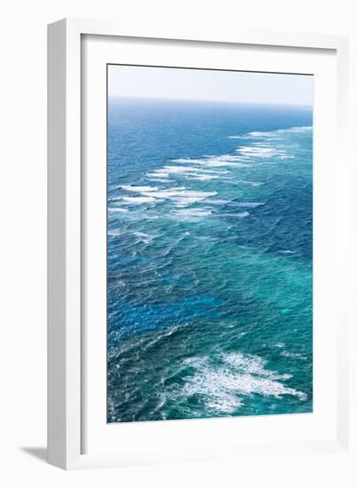 Waves Breaking on Great Barrier Reef, Queensland, Australia--Framed Photographic Print