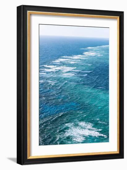 Waves Breaking on Great Barrier Reef, Queensland, Australia-null-Framed Photographic Print