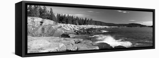 Waves Breaking on Rocks at the Coast, Acadia National Park, Schoodic Peninsula, Maine, USA-null-Framed Stretched Canvas