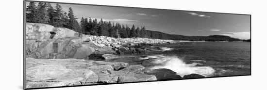 Waves Breaking on Rocks at the Coast, Acadia National Park, Schoodic Peninsula, Maine, USA-null-Mounted Photographic Print