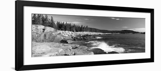 Waves Breaking on Rocks at the Coast, Acadia National Park, Schoodic Peninsula, Maine, USA-null-Framed Photographic Print