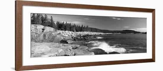 Waves Breaking on Rocks at the Coast, Acadia National Park, Schoodic Peninsula, Maine, USA-null-Framed Photographic Print