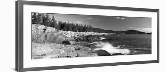 Waves Breaking on Rocks at the Coast, Acadia National Park, Schoodic Peninsula, Maine, USA-null-Framed Photographic Print