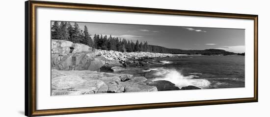 Waves Breaking on Rocks at the Coast, Acadia National Park, Schoodic Peninsula, Maine, USA-null-Framed Photographic Print