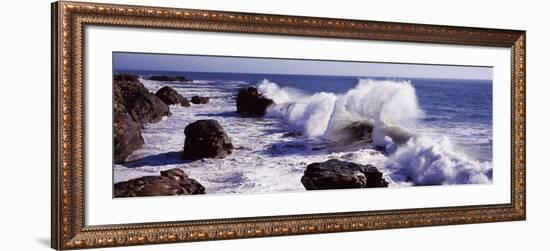 Waves Breaking on the Coast, Santa Cruz, Santa Cruz County, California, USA-null-Framed Photographic Print