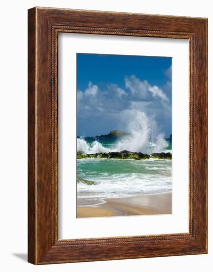 Waves Breaking on the Rocks at Kauapea Beach, Kauai, Hawaii, USA-Richard Duval-Framed Photographic Print