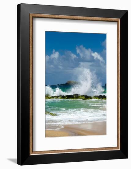 Waves Breaking on the Rocks at Kauapea Beach, Kauai, Hawaii, USA-Richard Duval-Framed Photographic Print