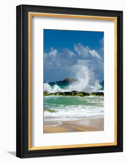 Waves Breaking on the Rocks at Kauapea Beach, Kauai, Hawaii, USA-Richard Duval-Framed Photographic Print