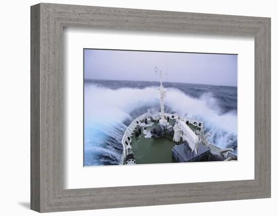 Waves Breaking over the Bow of a Ship-DLILLC-Framed Photographic Print