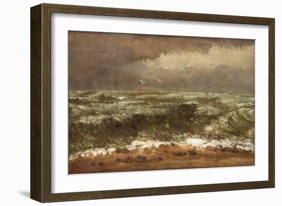 Waves, C.1870 (Oil on Canvas)-Gustave Courbet-Framed Giclee Print