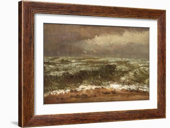 Waves, C.1870 (Oil on Canvas)-Gustave Courbet-Framed Giclee Print