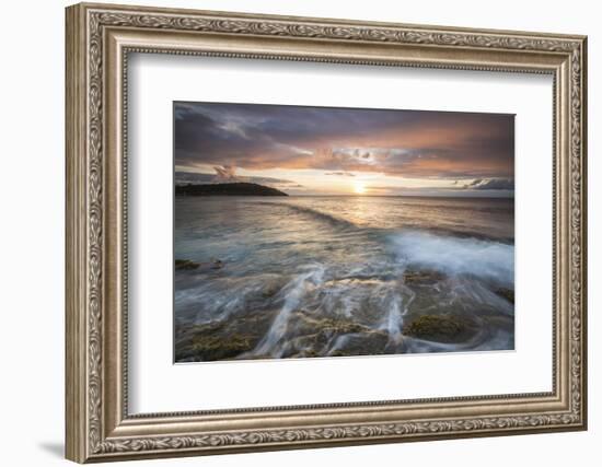 Waves Crash on Cliffs under a Colorful Caribbean Sunset, Galley Bay, St. John'S-Roberto Moiola-Framed Photographic Print