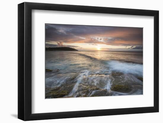 Waves Crash on Cliffs under a Colorful Caribbean Sunset, Galley Bay, St. John'S-Roberto Moiola-Framed Photographic Print