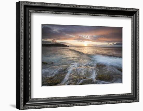 Waves Crash on Cliffs under a Colorful Caribbean Sunset, Galley Bay, St. John'S-Roberto Moiola-Framed Photographic Print